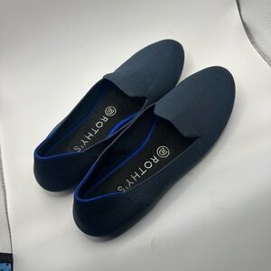 Rothy's The Loafer Classic Navy Knit Fabric Slip On Flats Women's Shoes Size 9
